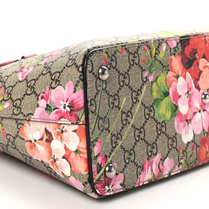 Gucci GG Supreme Monogram Blooms Small Zip Top Tote Beige Multicolor Dry Rose 10 of 11