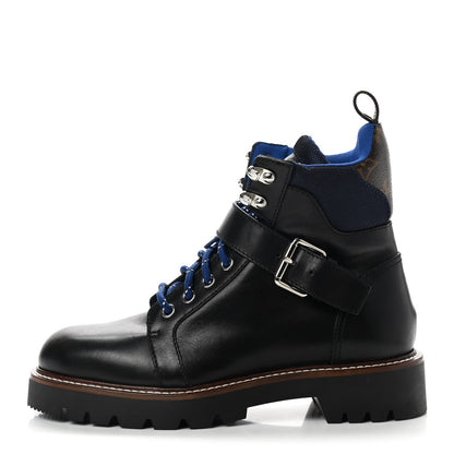 Louis Vuitton Calfskin Territory Ranger Combat Boots 37.5 Black 1 of 8