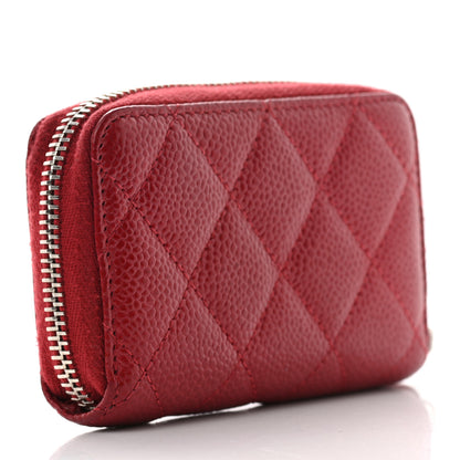 Chanel Metallic Caviar Quilted Zip Coin Purse Dark Pink 3 of 8