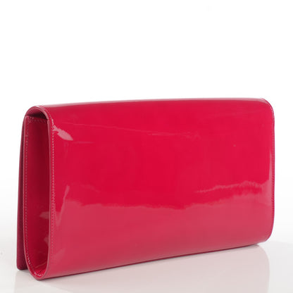 Saint Laurent Patent Monogram Large Belle De Jour Clutch Fuchsia 3 of 7