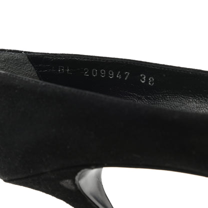 Saint Laurent Suede Calfskin Tribtoo 80 Pumps 38 Black 8 of 8