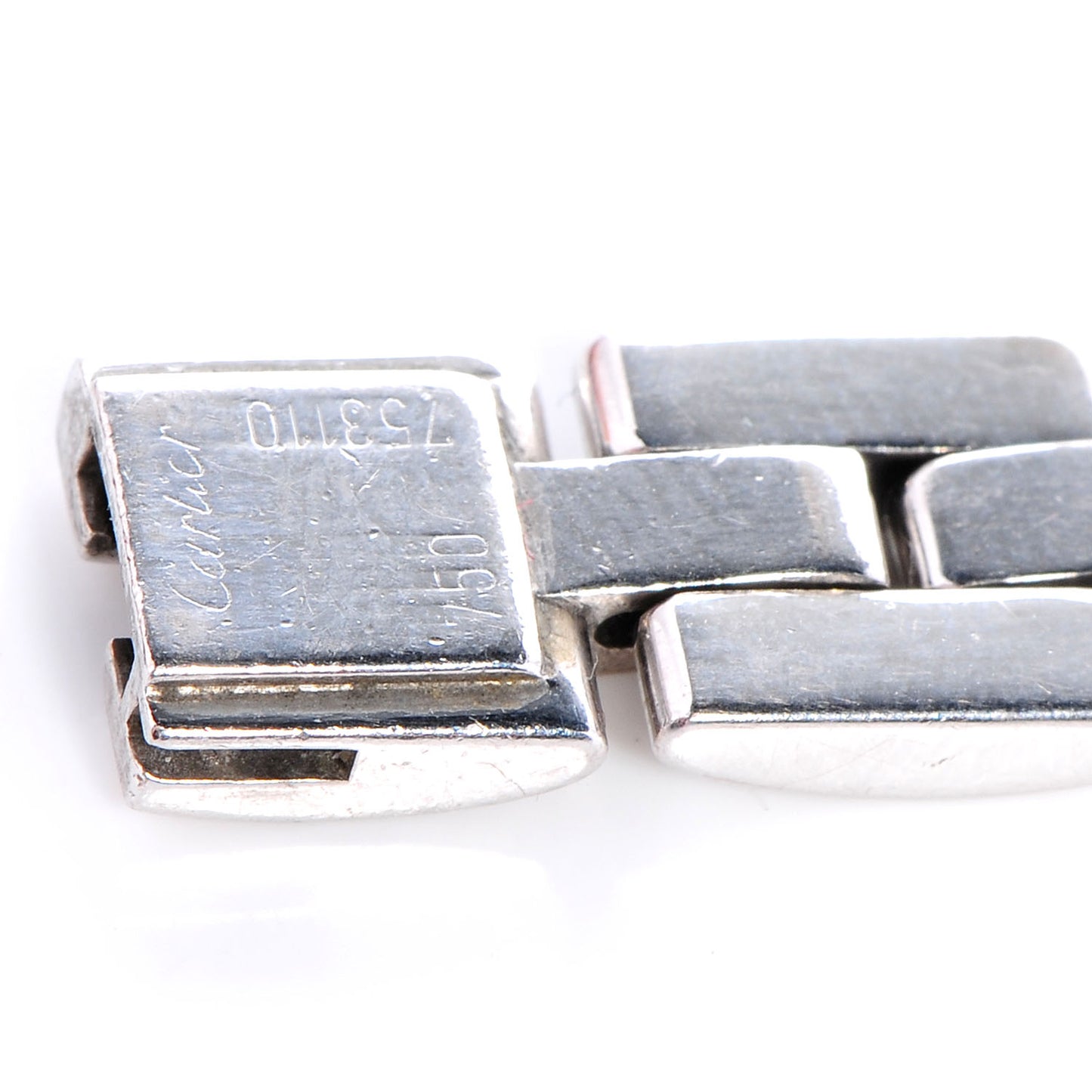 18k White Gold Panthere Maillon Three Row Bracelet