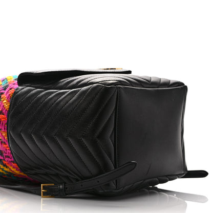 Saint Laurent Tweed Lambskin Matelasse Monogram Joe Backpack Black Rosso Multicolor 7 of 8