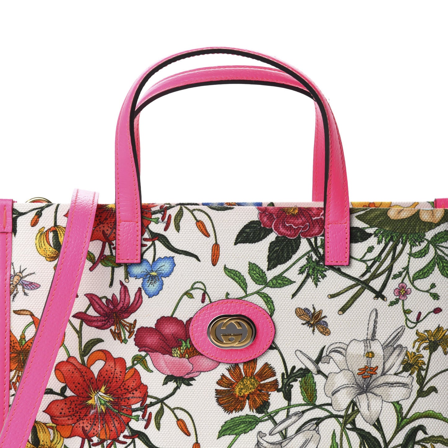 Canvas Medium Flora Tote Fuchsia