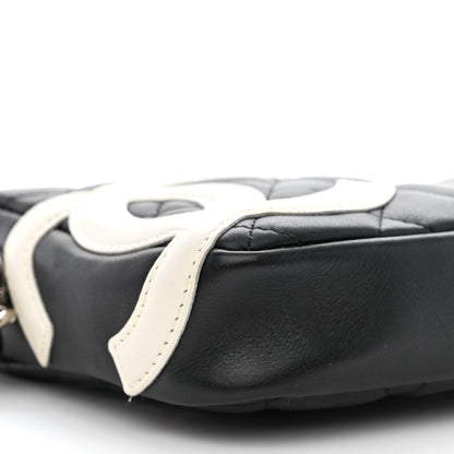 Chanel Calfskin Quilted Cambon Pochette Black White 10 of 11
