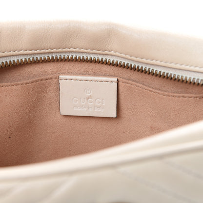 Gucci Calfskin Matelasse Small GG Marmont Chain Shoulder Bag White 5 of 18