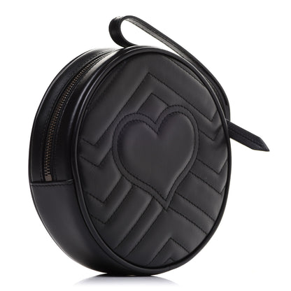 Gucci Calfskin Matelasse GG Marmont Round Wrist Wallet Black 4 of 9