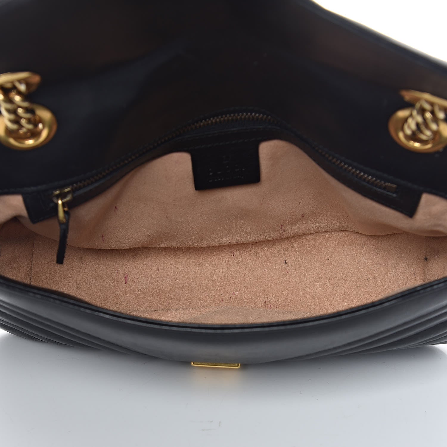 Gucci Calfskin Matelasse Small GG Marmont Shoulder Bag Black 7 of 16
