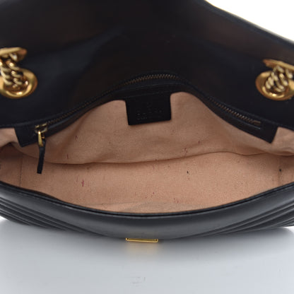 Gucci Calfskin Matelasse Small GG Marmont Shoulder Bag Black 7 of 16