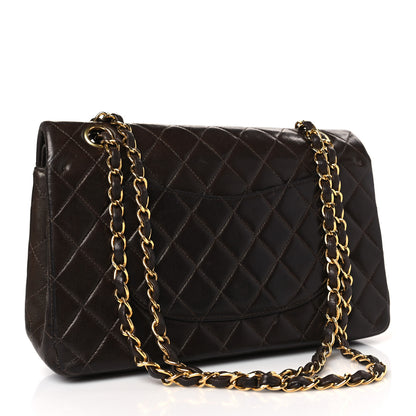 Chanel Lambskin Quilted Medium Double Flap Dark Brown 3 of 12