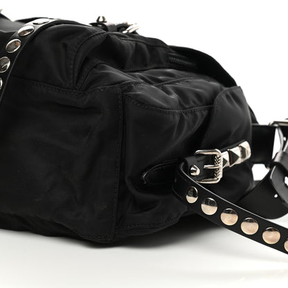 Prada Nylon New Vela Studded Messenger Black 11 of 13