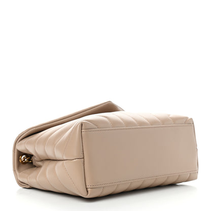 Saint Laurent Calfskin Y Quilted Monogram Small Loulou Chain Satchel Dark Beige 4 of 9