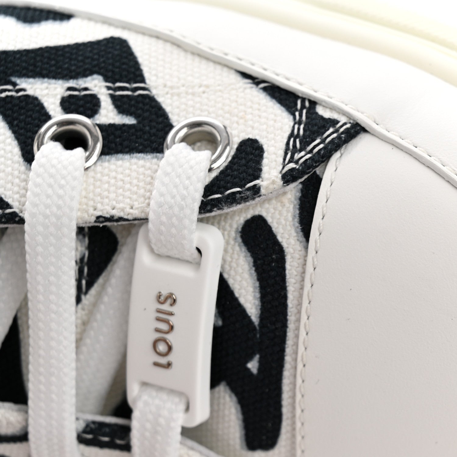 Louis Vuitton X UF Calfskin Tufted Monogram Stellar Sneakers 38 White Black 9 of 9