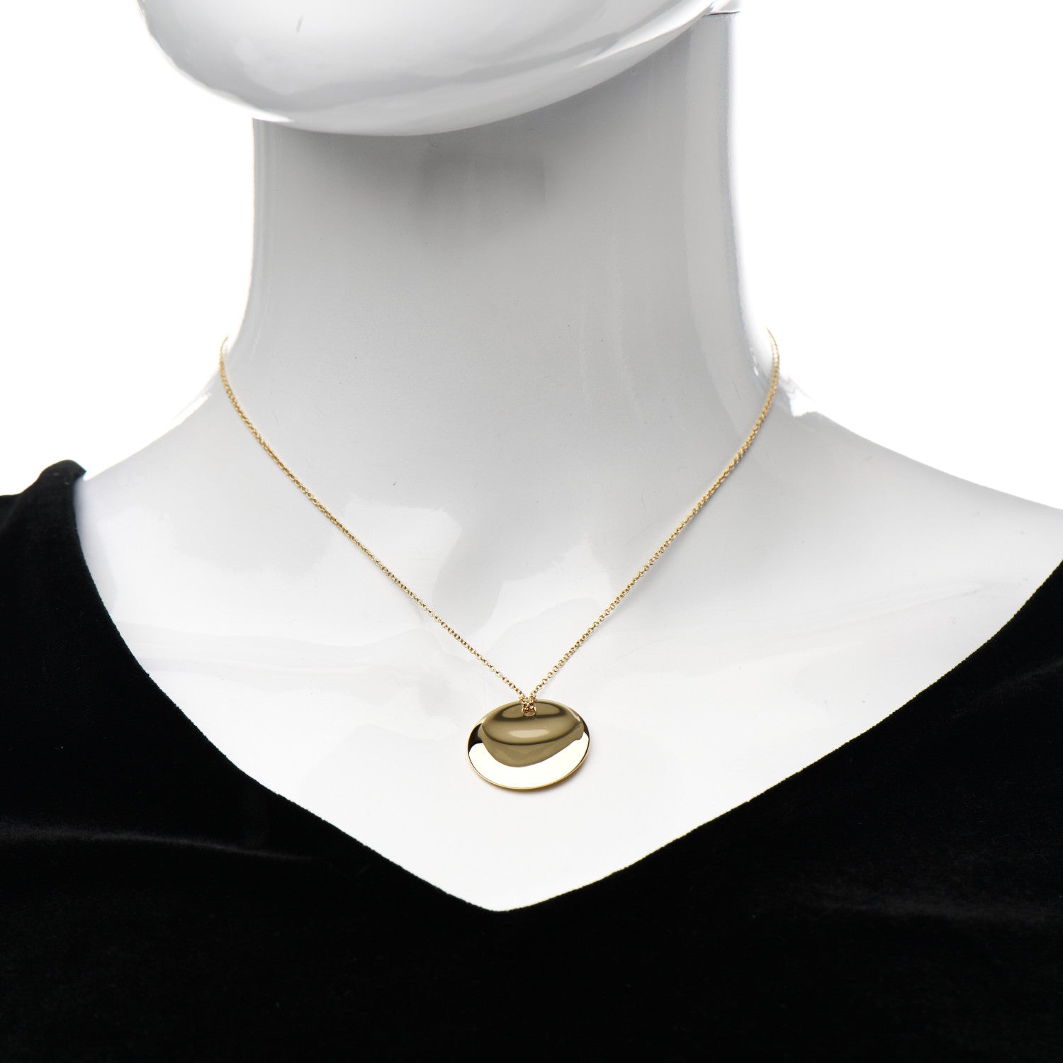 Tiffany 18K Yellow Gold Elsa Peretti Round Disc Pendant Necklace 2 of 6