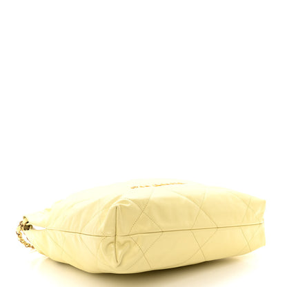 Chanel Shiny Calfskin Quilted Small Chanel 22 Light Yellow 5 of 11