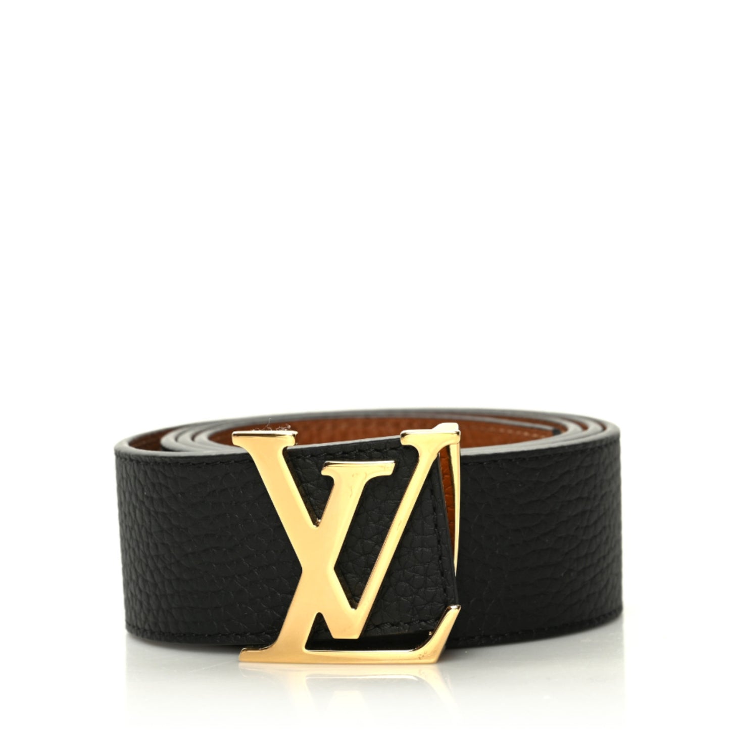 Taurillon Calfskin 30mm LV Initiales Reversible Belt 90 36 Black
