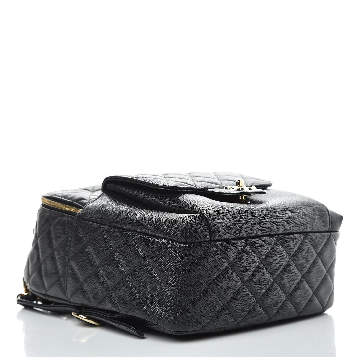 Caviar Quilted Medium Zip Around Backpack Black