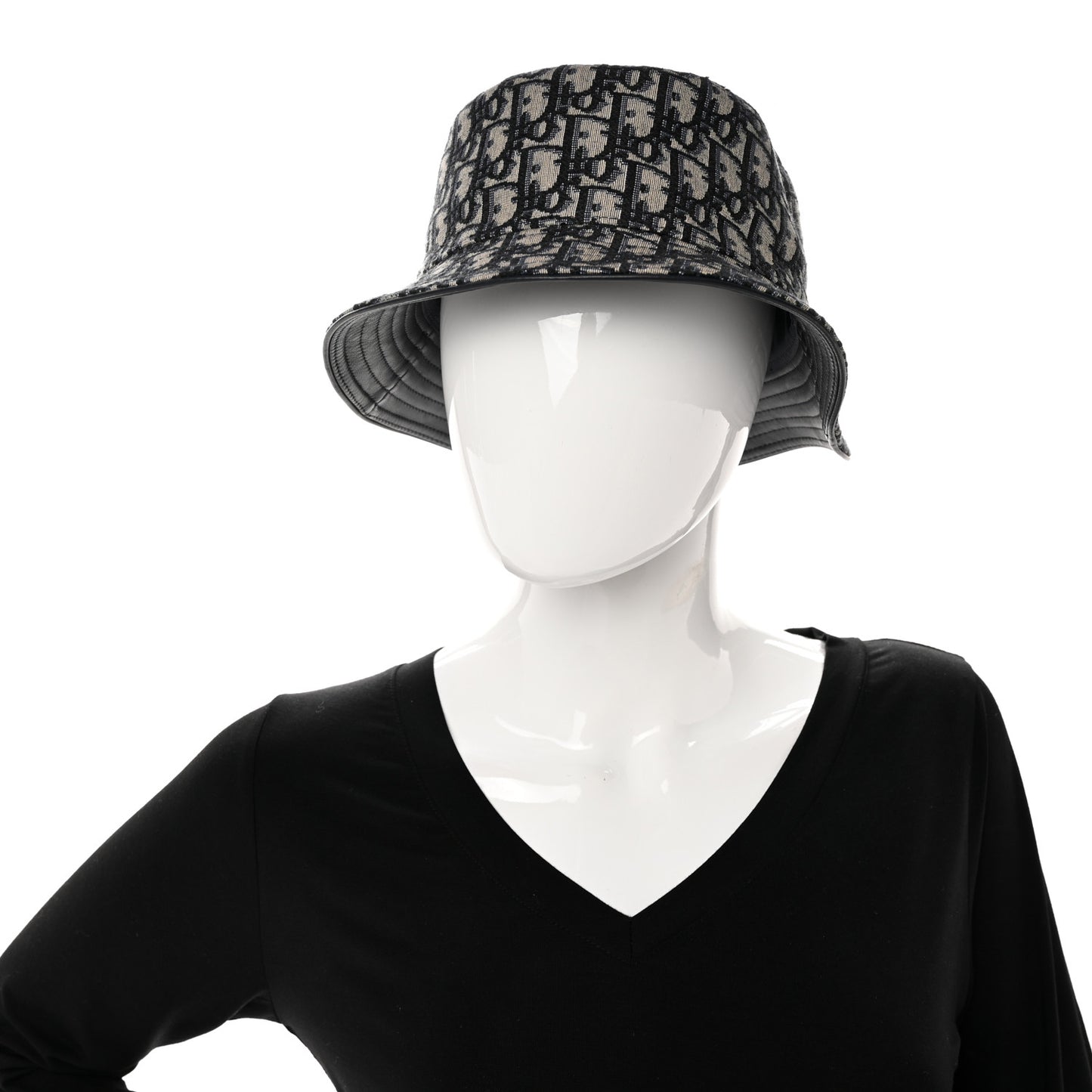 Oblique Jacquard Bucket Hat L Blue