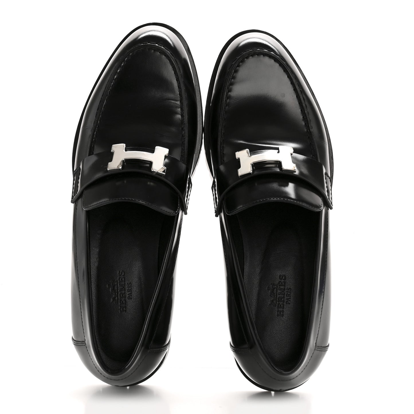 Calfskin Womens Faubourg Loafers 37 Black