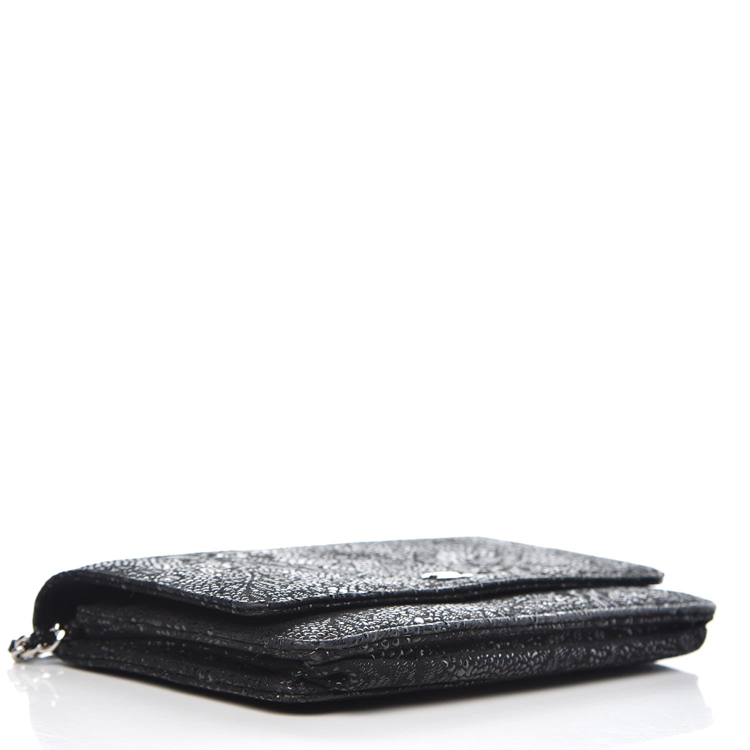 Chanel Lace Goatskin Wallet On Chain WOC Black 4 of 10