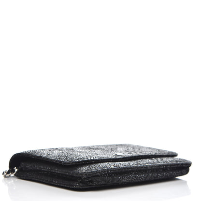 Chanel Lace Goatskin Wallet On Chain WOC Black 4 of 10