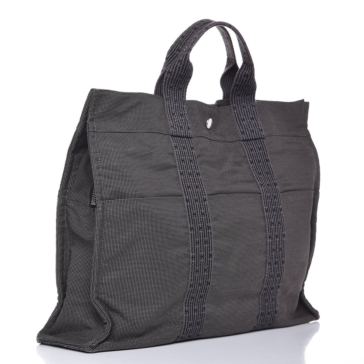 Hermes Canvas Herline MM Tote Grey 3 of 10
