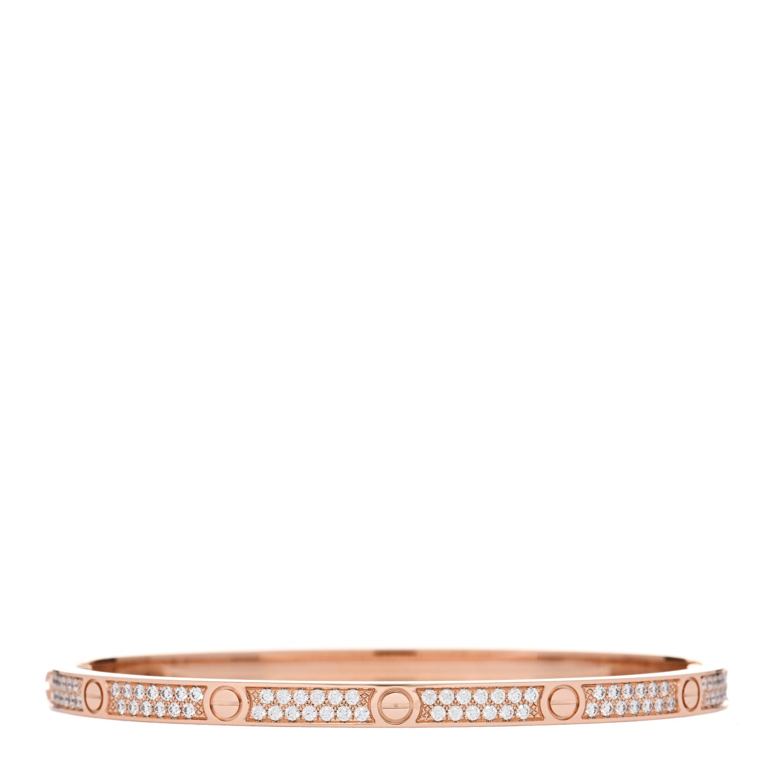Cartier 18K Pink Gold Diamond Small LOVE Paved Bracelet 16 2 of 5