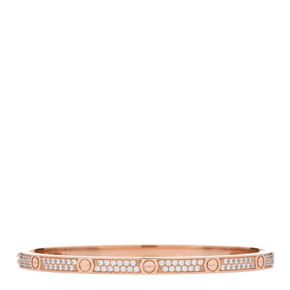 Cartier 18K Pink Gold Diamond Small LOVE Paved Bracelet 16 2 of 5