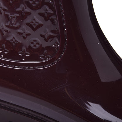Louis Vuitton Rubber Embossed Monogram Splash Rain Boots 37 Burgundy 8 of 9