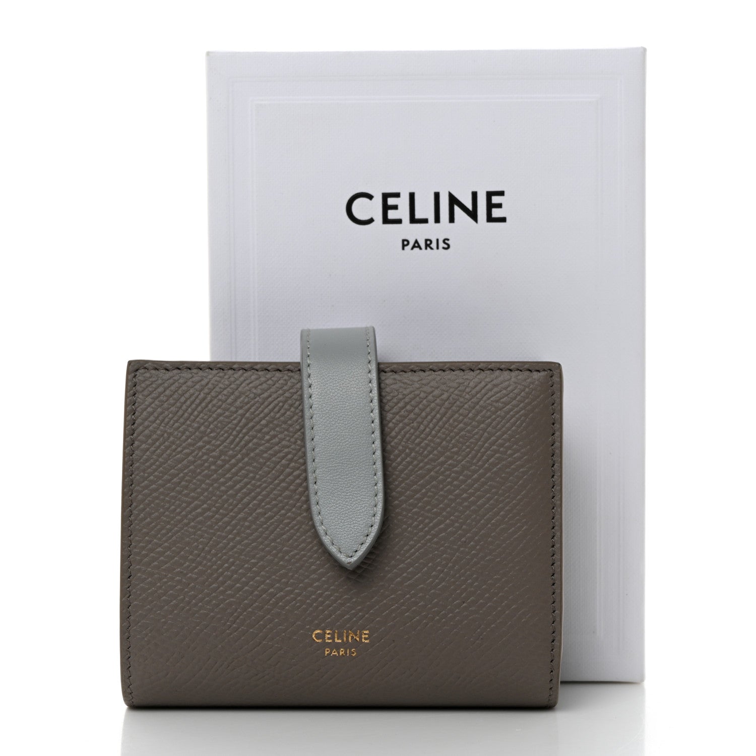 Celine Grained Calfskin Small Multifunction Strap Wallet Pebble Mineral 9 of 9