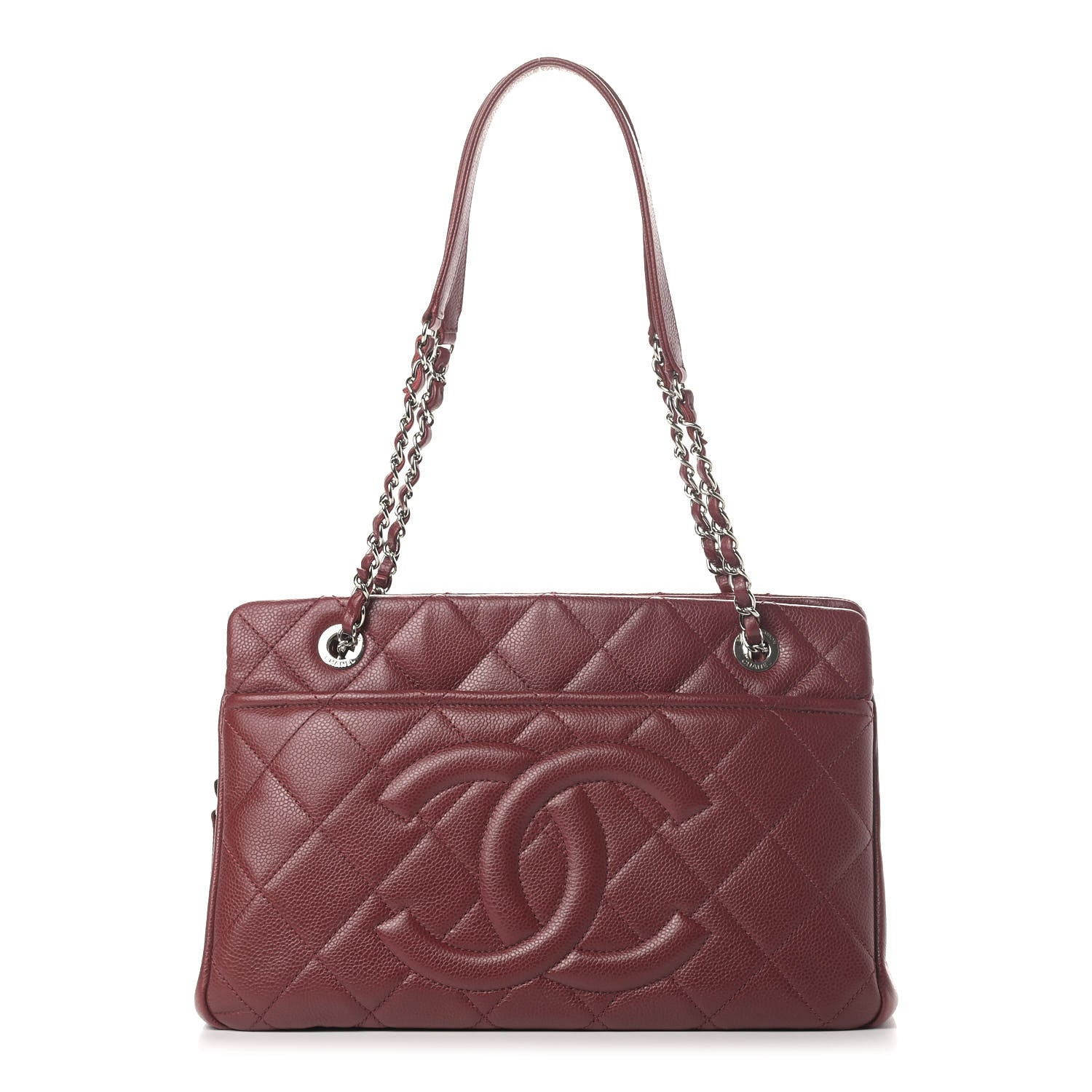 Chanel Caviar Quilted Timeless CC Soft Tote Dark Red 1 of 7