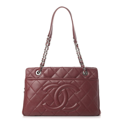 Chanel Caviar Quilted Timeless CC Soft Tote Dark Red 1 of 7