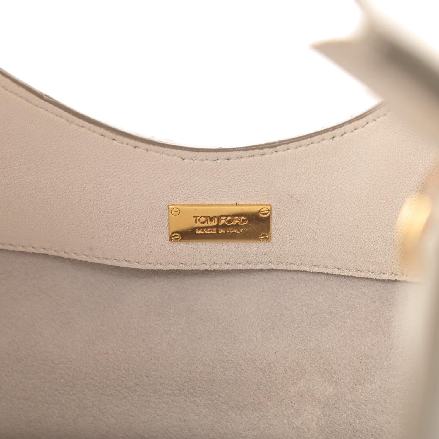 Tom Ford Ramskin Small Alix Padlock Zip Shoulder Bag White 7 of 13
