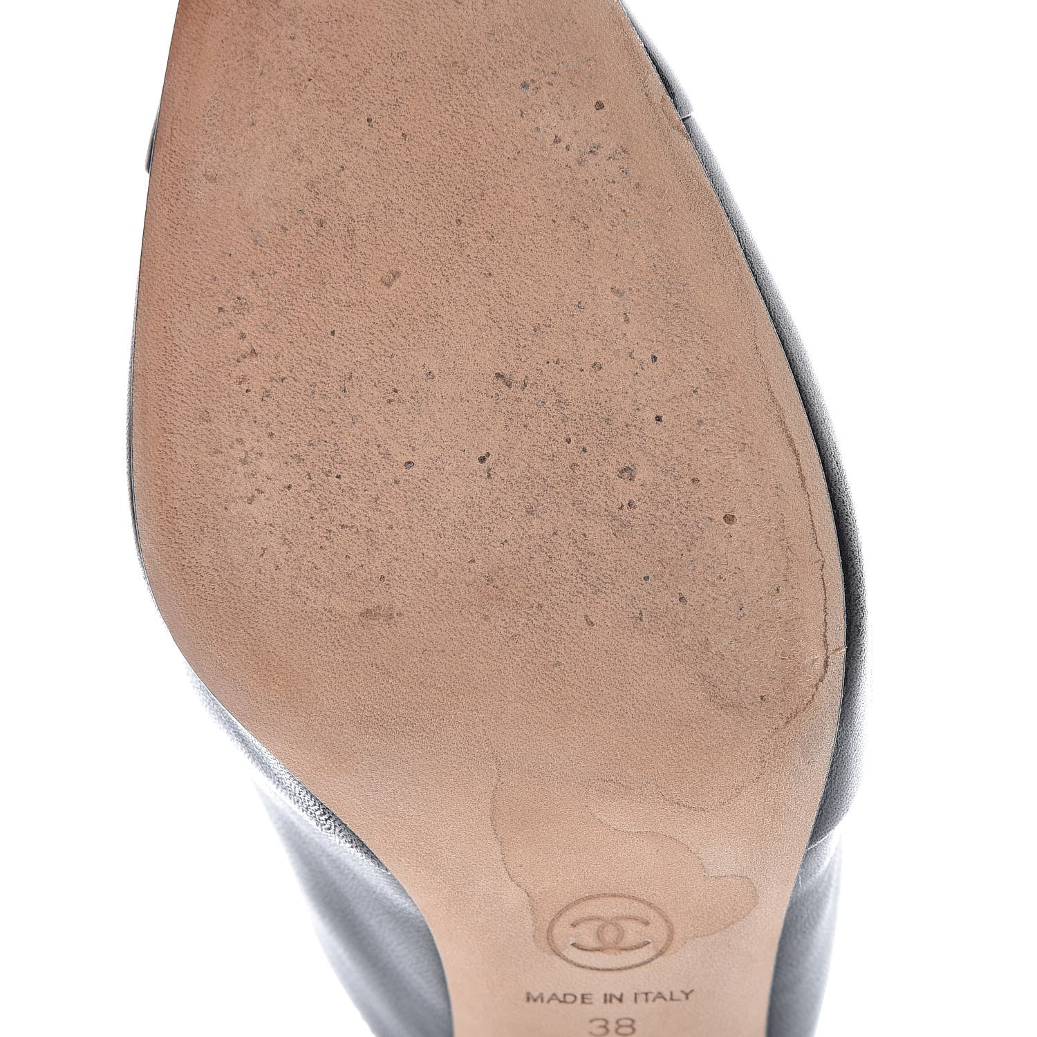 Chanel Lambskin Cap Toe CC Mules 38 Black 9 of 14
