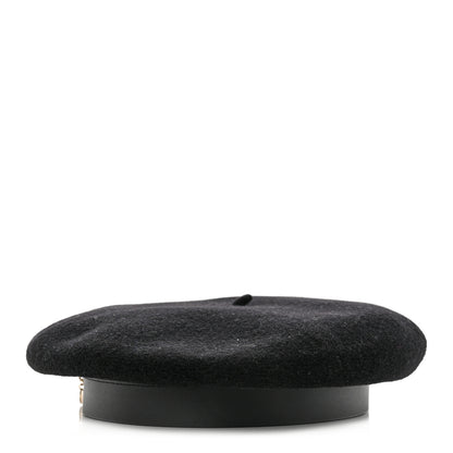 Hermes Merinos Wool Felt Felicity Beret Hat 57 Black 1 of 9