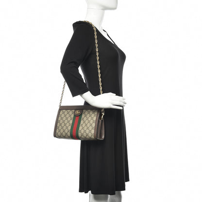 Gucci GG Supreme Monogram Web Small Ophidia Chain Shoulder Bag Brown 2 of 12