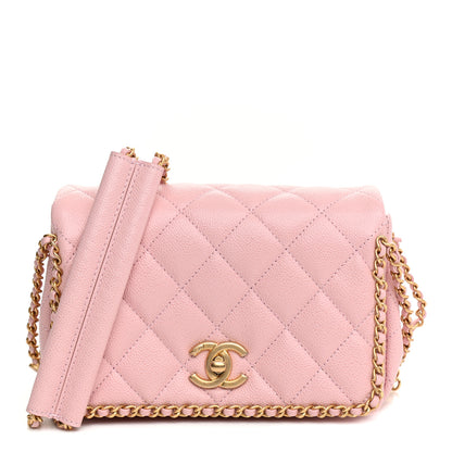 Chanel Caviar Quilted Chain Flap Pink 2 of 21