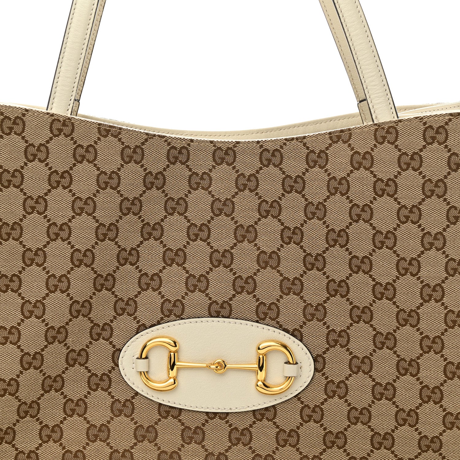Gucci Monogram New Sakai Calfskin Lux Horsebit 1955 Tote Beige Ebony Mystic White 8 of 12