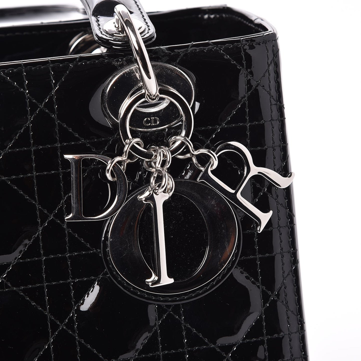 Patent Cannage Medium Lady Dior Black