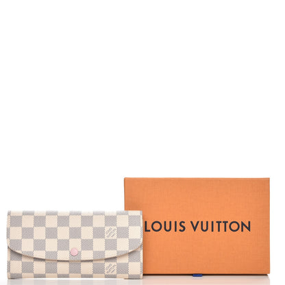Louis Vuitton Damier Azur Emilie Wallet Rose Ballerine 7 of 7