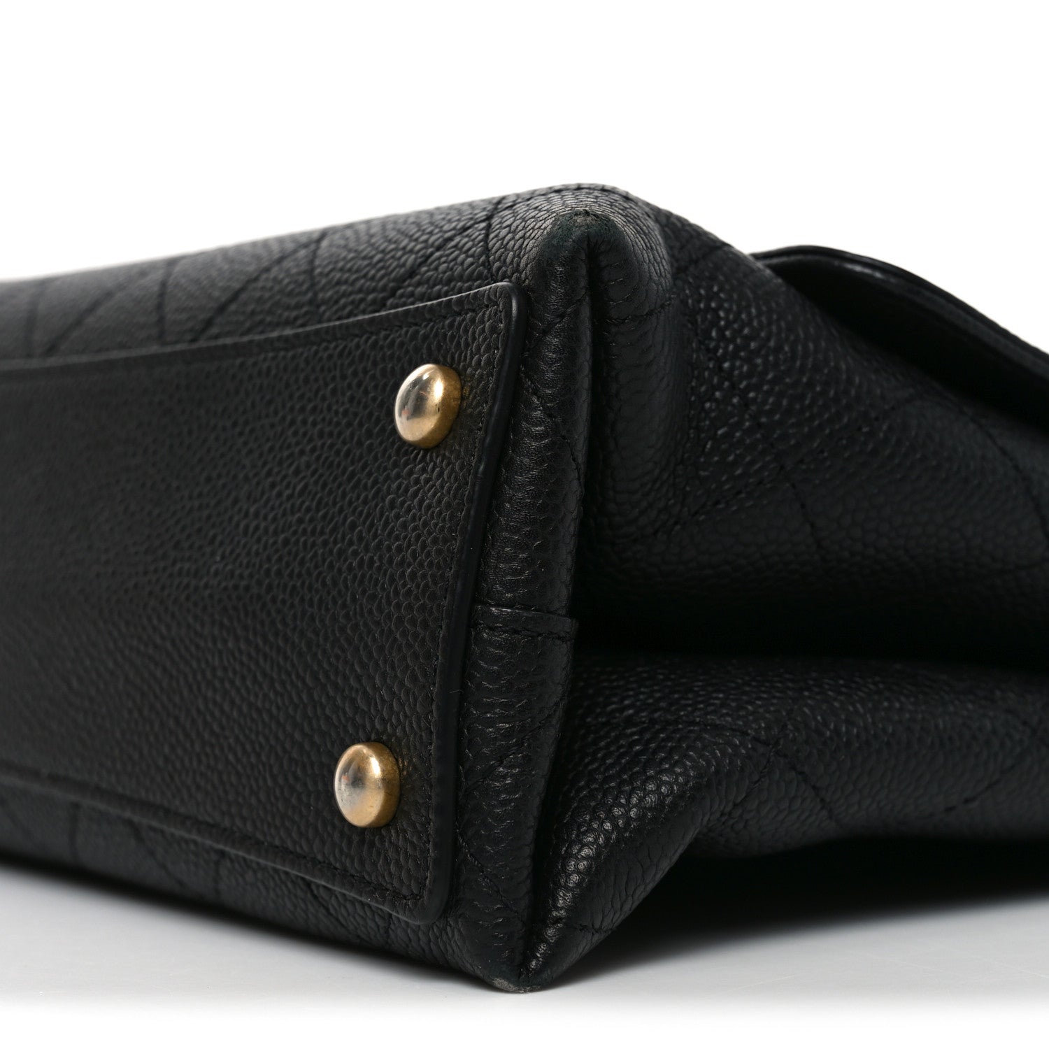 Chanel Caviar Diamond Stitched Top Handle Flap Black 11 of 11