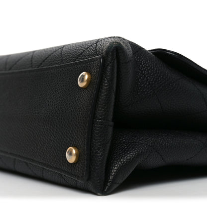 Chanel Caviar Diamond Stitched Top Handle Flap Black 11 of 11