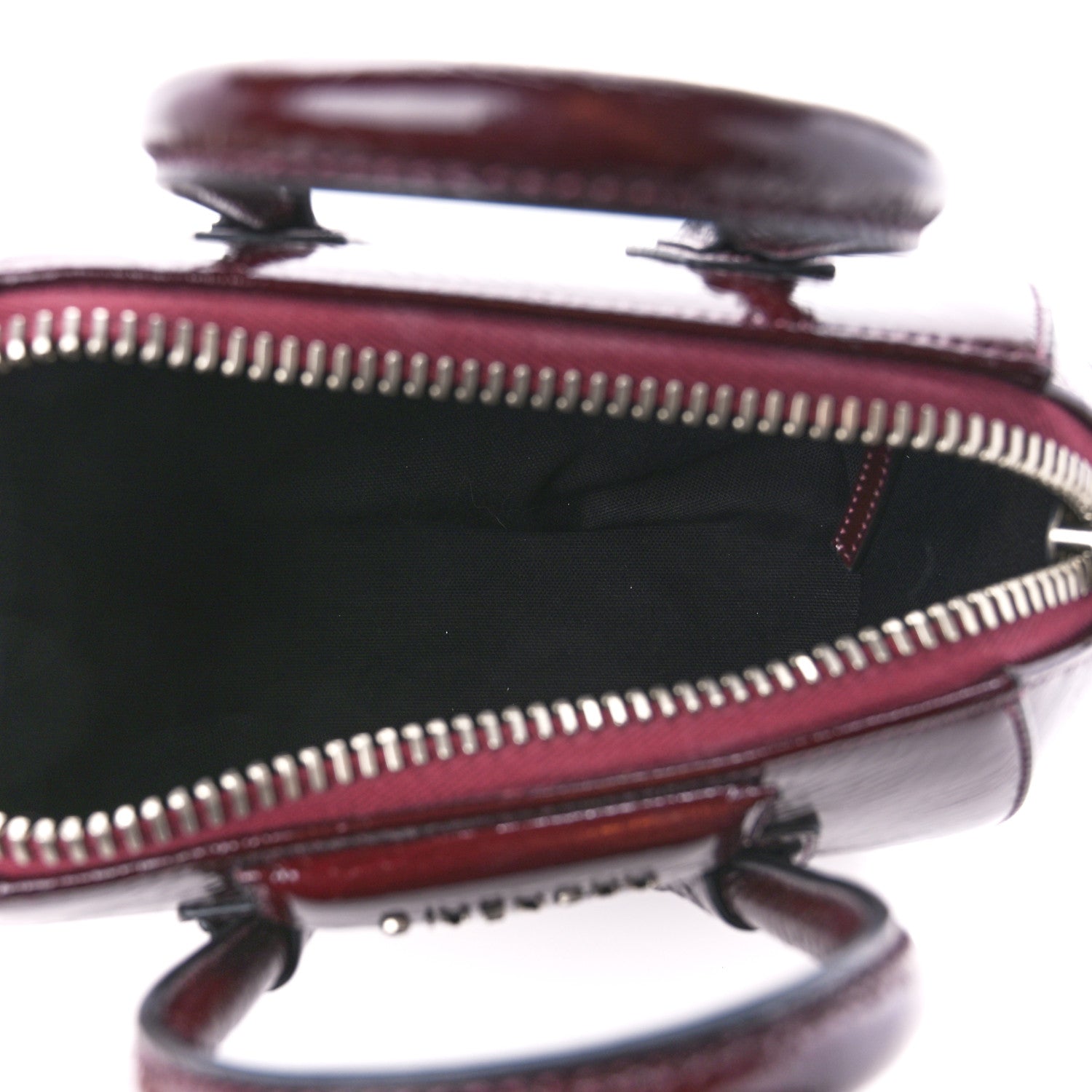 Givenchy Crinkled Patent Calfskin Mini Antigona Aubergine 5 of 10