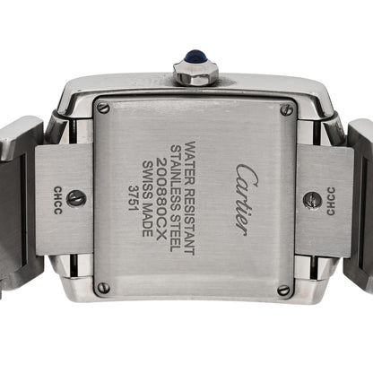 Cartier Stainless Steel Diamond Bezel 25mm Tank Francaise Quartz Watch 4 of 7