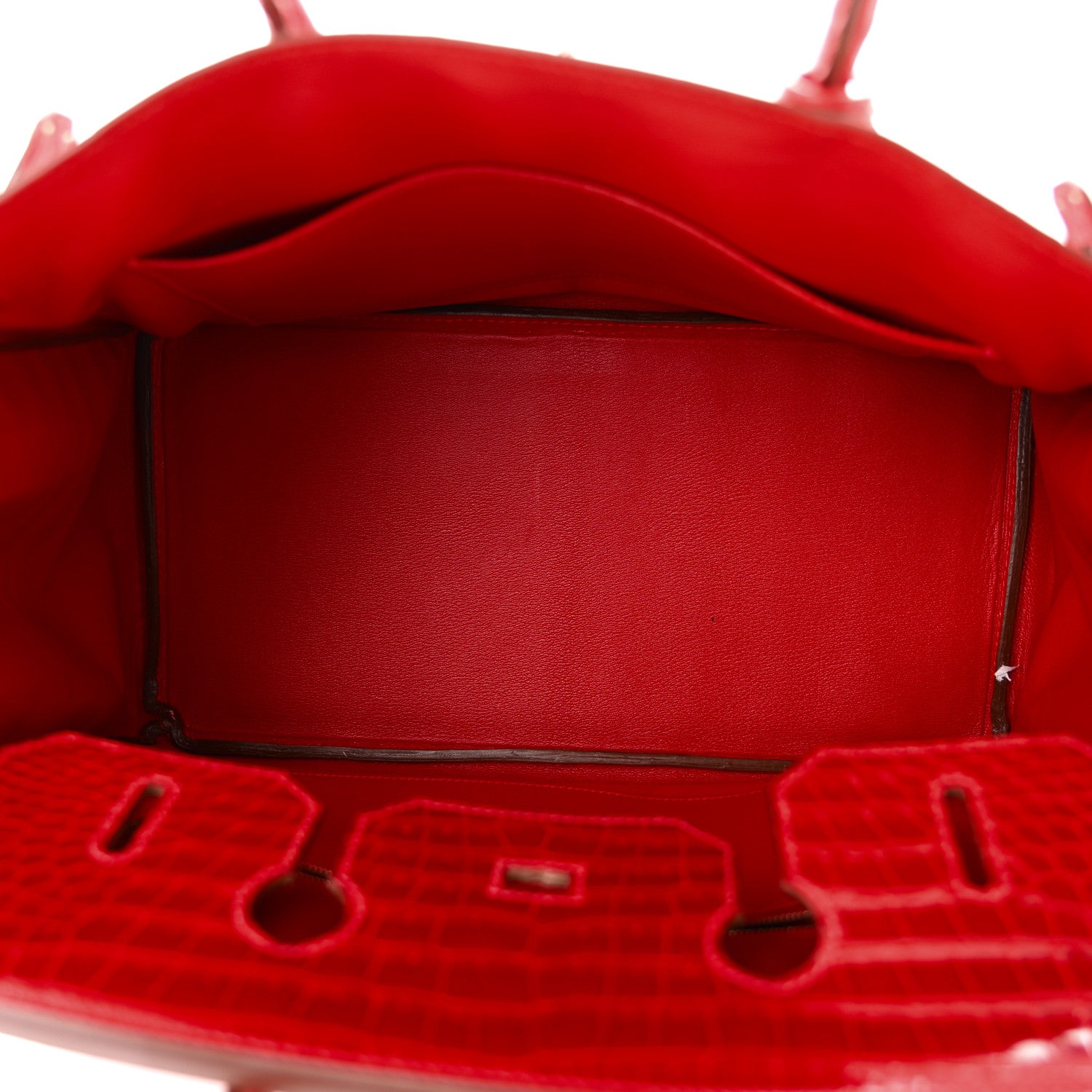 Hermes Shiny Porosus Crocodile Birkin 35 Rouge Vif 5 of 10