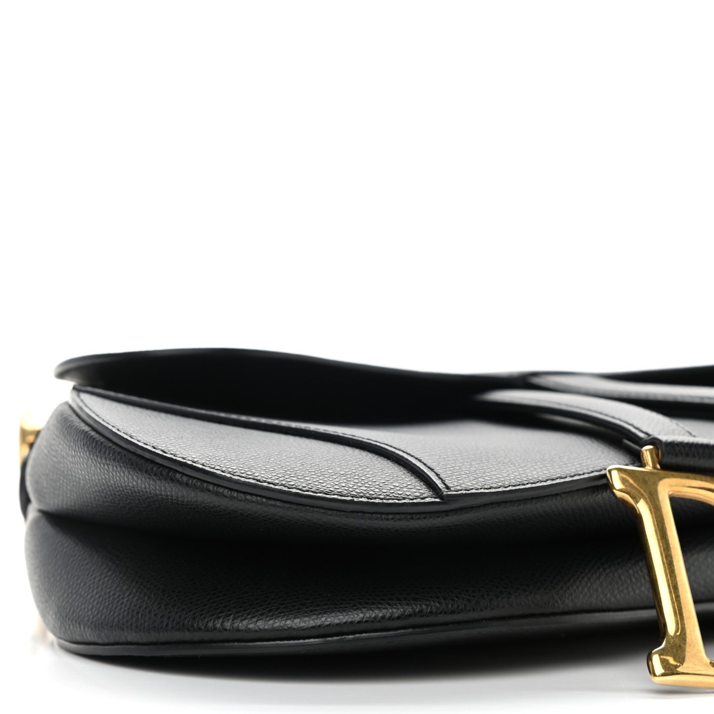 Grained Calfskin Saddle Bag Black