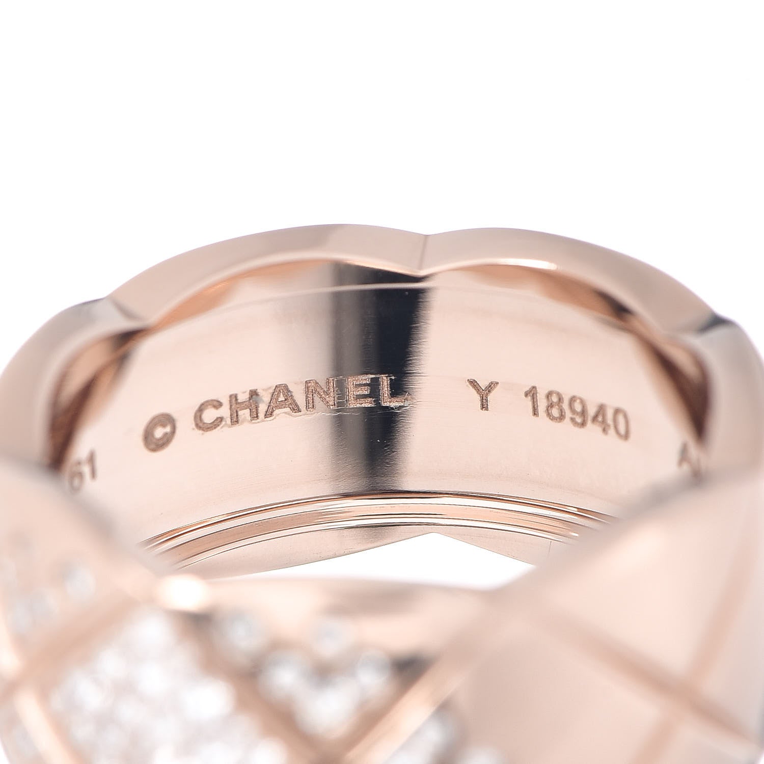 Chanel 18K Beige Gold Diamond Large Coco Crush Ring 61 9.5 4 of 4