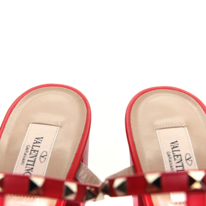 Valentino Garavani Calfskin Rockstud 60mm Caged Slide Sandals 41 Rosso Valentino 11 of 13