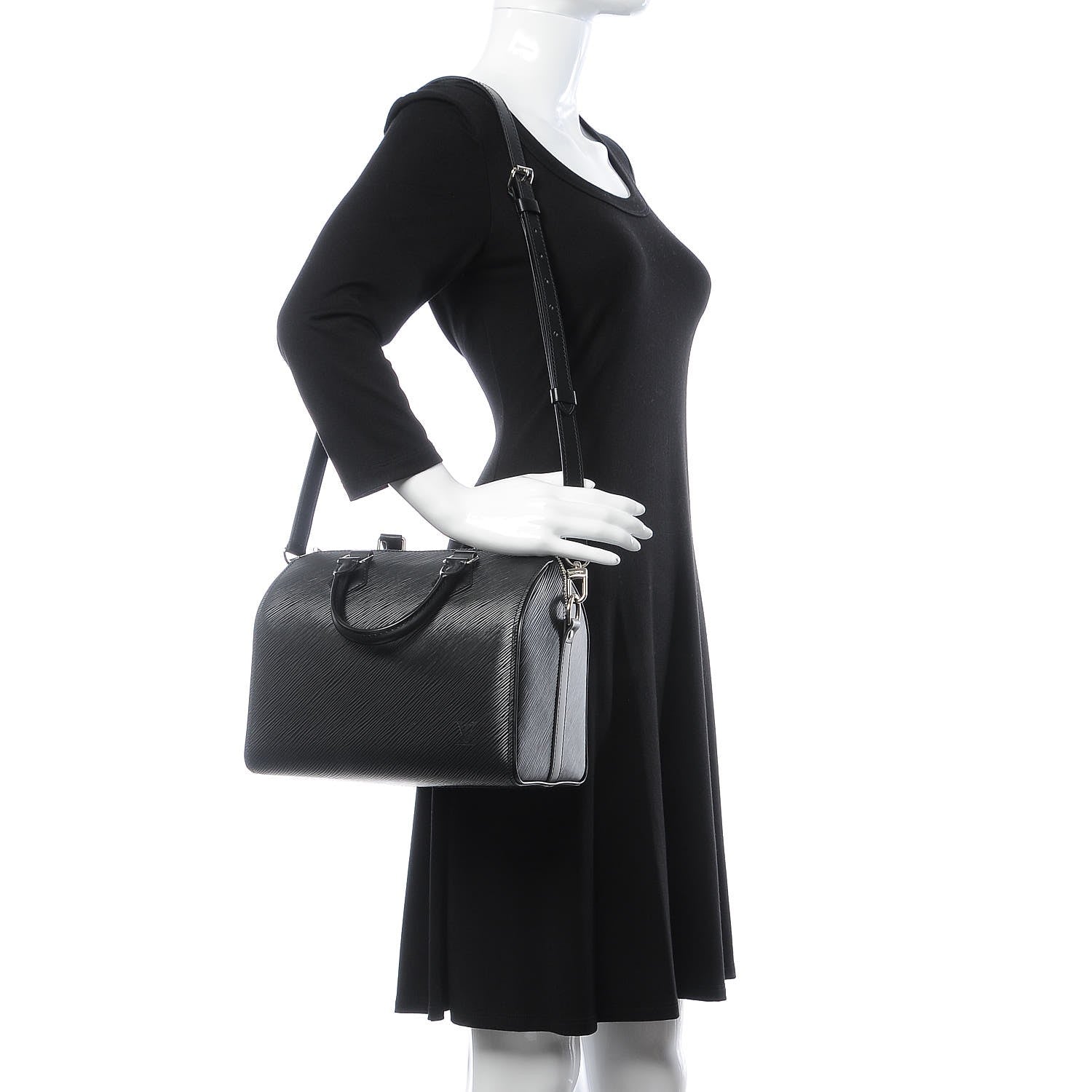 Louis Vuitton Epi Speedy Bandouliere 25 Black 3 of 7