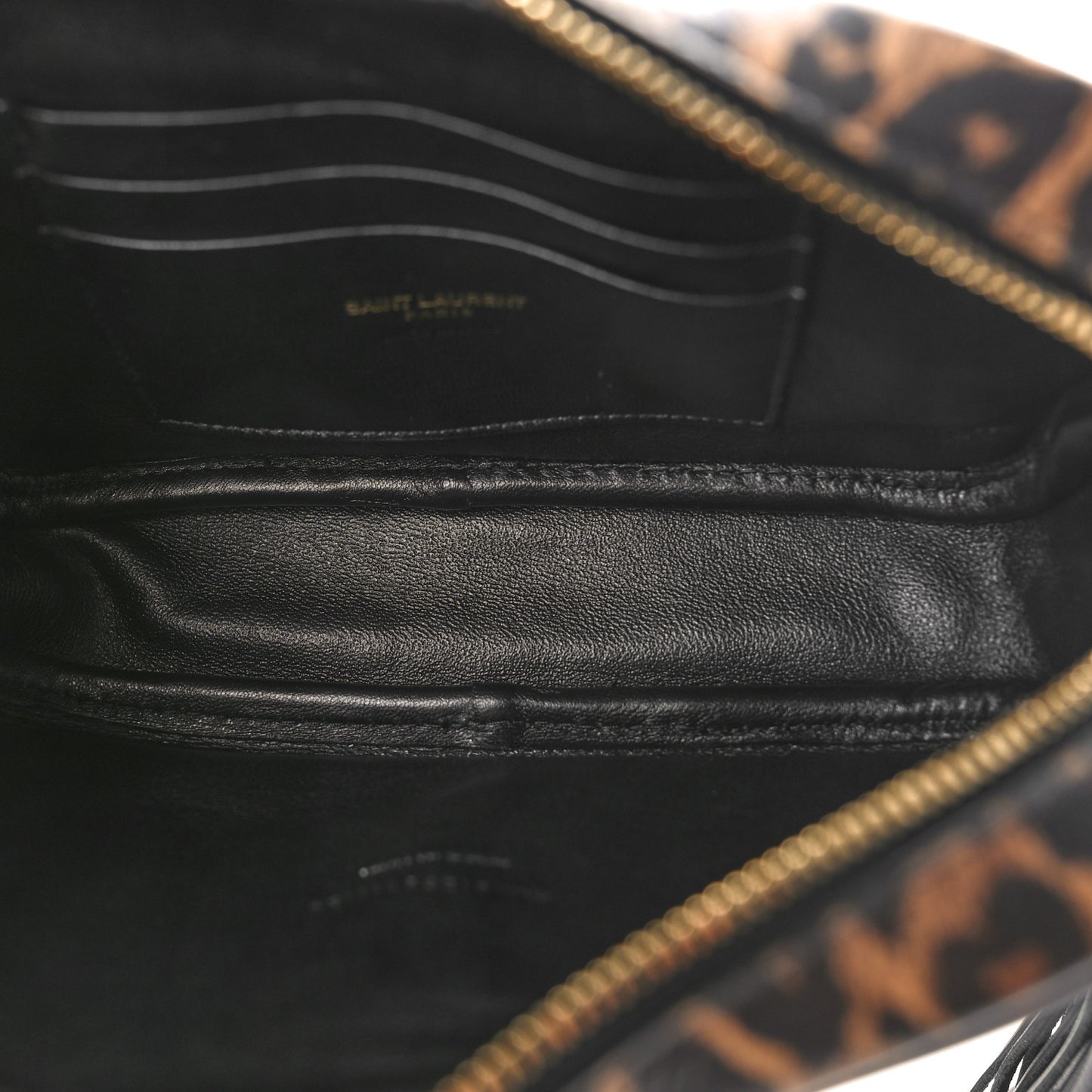 Calfskin Heart Leopard Print Monogram Mini Lou Camera Bag Toffee